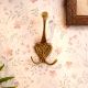 Simple Brass Engraved Floral Tri Hook Home Decoration Hook