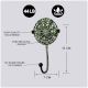 Antique Green Round Floral Wall Brass Decorative Hook