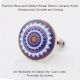 Blue and Golden Wheel Pattern Flat Ceramic Cabinet Knob