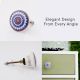 Blue and Golden Wheel Pattern Flat Ceramic Cabinet Knob