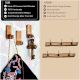 6 Pieces Small Natural Wooden No Drill Adheshive Wall Hooks