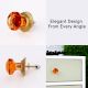 Amber Octagon Shape Glass Drawer Knob
