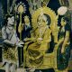 Vintage Paper Print of Lord Shiva and Goddess Annapurna for Decor