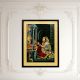Vintage Paper Print of Lord Krishna Worshipped by Meera