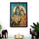 Vintage Paper Print of Lord Shiva Family for Prayer Room