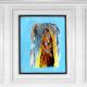Vintage Glass Painting of Lady for Home Decoration