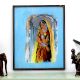 Vintage Glass Painting of Lady for Home Decoration