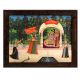 Vintage Paper Print of Radha Krishna in Wooden Frame