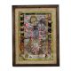 Vintage Paper Painting of Lord Krishna with Cow in Frame