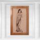 Fine Pencil Sketch Lady Painting from British for Decoration