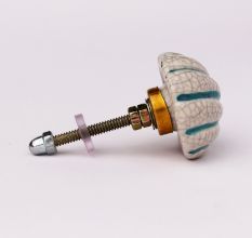 Sea Green Cream Sea Shell Dresser Knob