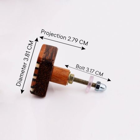 Square Striped Wooden Knob