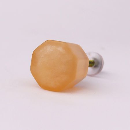 Baby Pink Hexagon Resin Dresser Knobs