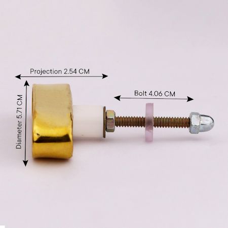 White Capsule Stone Brass Cabinet Knobs