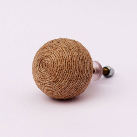 Handmade Brown Jute Round Drawer Knobs