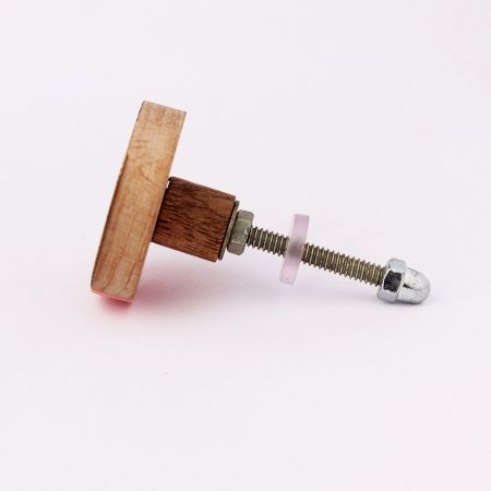 Handmade Round Wooden and Resin Knob