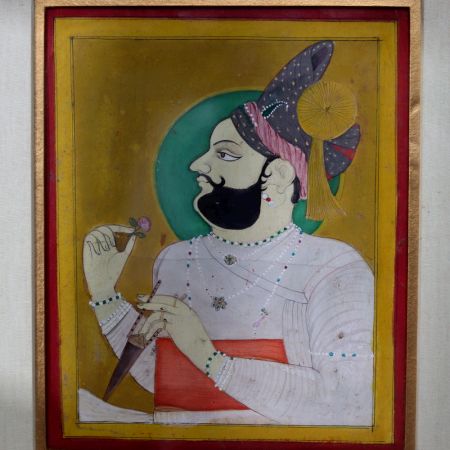 Water Colour Paper Painting of Bhawani Singh Chauhan