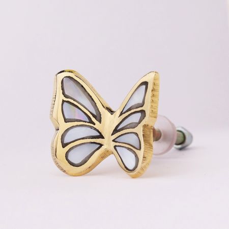 Modern Beautiful Mother of Pearl and Brass Knob for Decoration