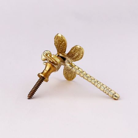 Modern Golden Dragonfly Premium Metal Wall Hook in Set of 3