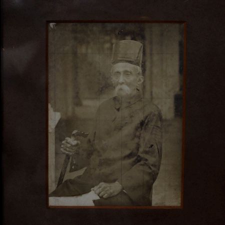 Vintage Photograph of Old Man in Wooden Frame for Collection