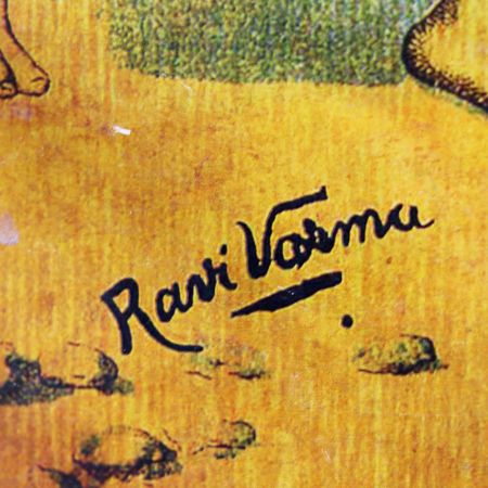 Vintage Original Ravi Verma Paper Print for Home Decor