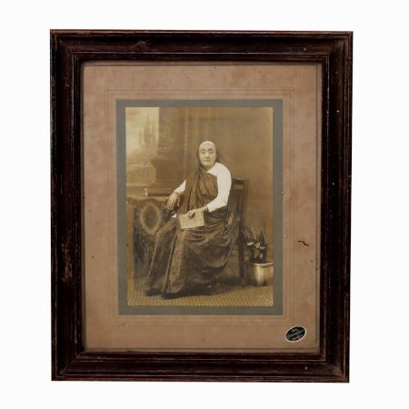 Vintage Photograph of Maharani in Wooden Frame for Decor