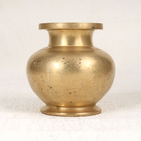 Sturdy Handmade Brass Water Pot Lota in South Indian Art