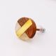 Ivory Brass And Natural Wood Dresser Knob