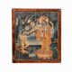 Vintage Paper Print of Lord Vishnu in Wooden Frame