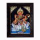 Tanjore Painting of Goddess Saraswati in Wooden Frame