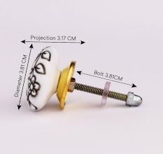 Black Etched Ceramic Knob