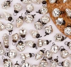 25 Pieces Silver Glass Ornaments For Tree Decoration