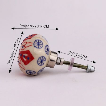 Red Octagon Ceramic Drawer Knob Online