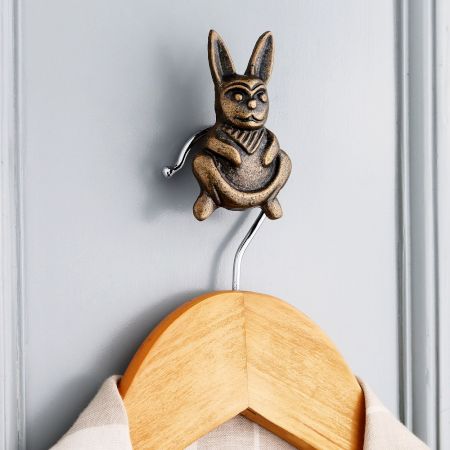 Modern Antique Rabbit Premium Iron Wall Hook in Set of 3