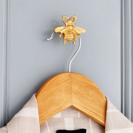 Modern Bee Aluminum Wall Hooks In Golden Finish
