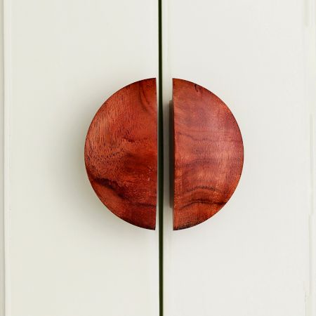 Handmade Modern Natural Wooden Door Small Handles Pack of 2 Pieces (3 Inch)
