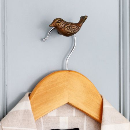 Antique Small Bird Iron Wall Hooks-Pack of 3