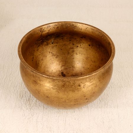 Round Handmade Brass Holy Pot for Collection and Decoration