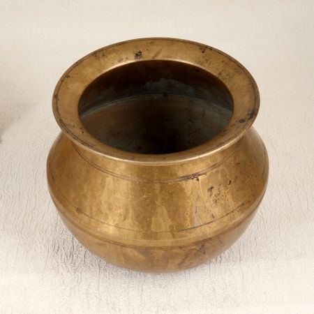 South Indian Finest Brass Cooking Pot in Antique Brown Finish