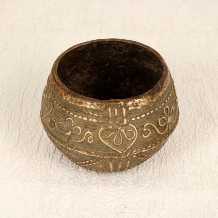 Indian Vintage Brass Rice Measurement Bowl from Odisha