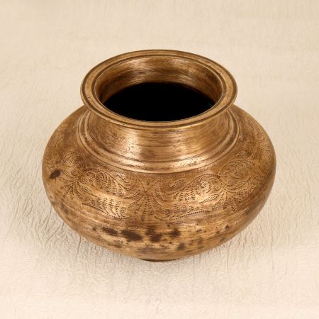 Gujarati Vintage Brass Holy Water Pot for Home Decor