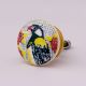 Multicolor Parrot Flat Ceramic Cabinet Knob