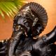 Dark Finish Dancing Lord Ganesha Brass Statue for Prayer Room