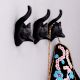 Modern Decorative Black Fox Face Iron Wall Hooks-3 Pieces