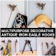 Handmade Modern Antique Iron Eagle Wall Hooks- 3 Pieces