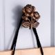 Modern Antique Rose With Branch Iron Wall Hooks-3 Pieces