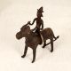 Handmade Vintage Brass Bull with Rider in Tribal Art
