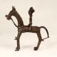 Handcrafted Tribal Art Horse with Rider Made of Brass from Bengal
