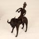 Tribal Art Finest Brass Goat with Rider from Bengal for Decor