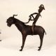 Tribal Art Finest Brass Goat with Rider from Bengal for Decor